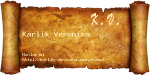Karlik Veronika névjegykártya